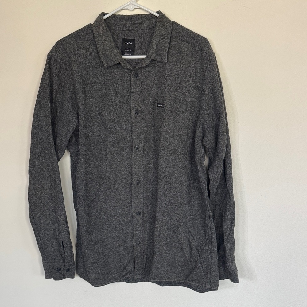 RVCA Gray Textured Regular Fit Shirt